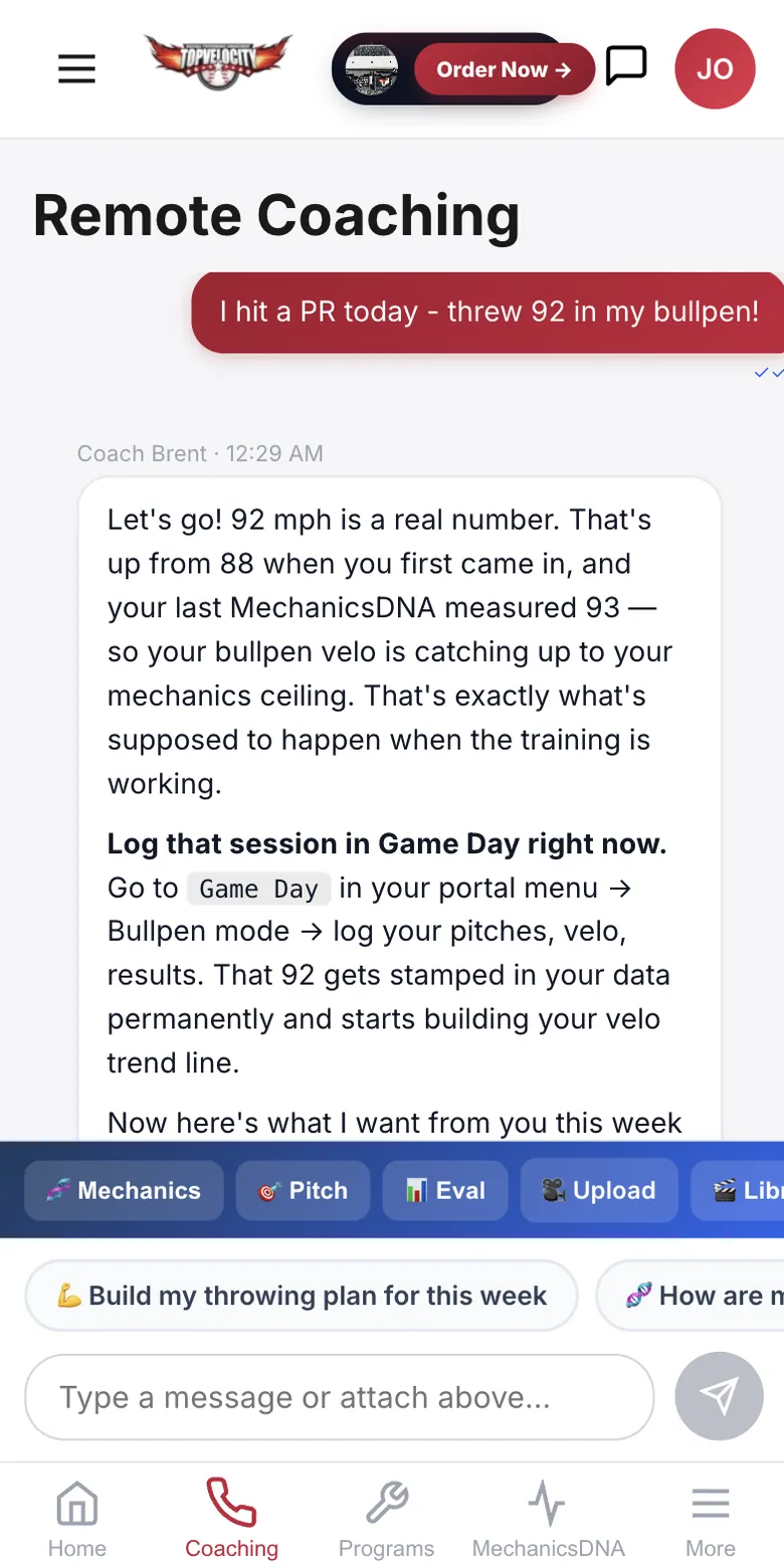 Remote coaching conversation with Coach Brent