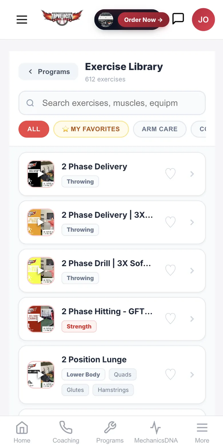 Exercise library with 600+ videos