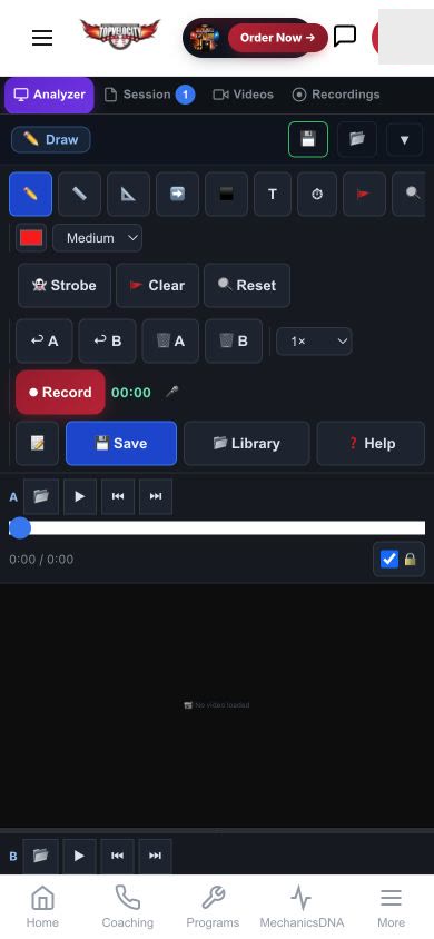 MotionIQ video analysis workspace in the TopVelocity mobile app